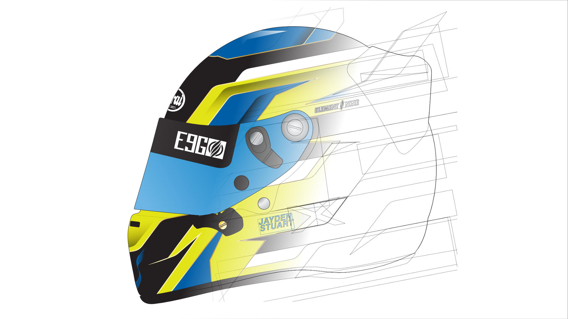 jayden stuart helmet design showing vector paths