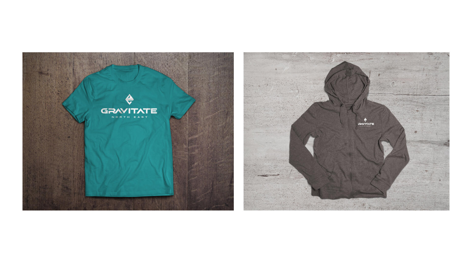 Merch items with Gravitate logo
